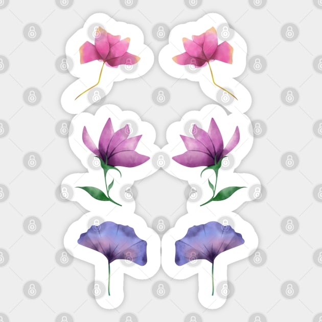 Aesthetic Flowers Pattern Sticker by DAHLIATTE